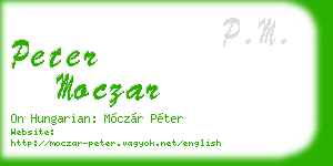 peter moczar business card